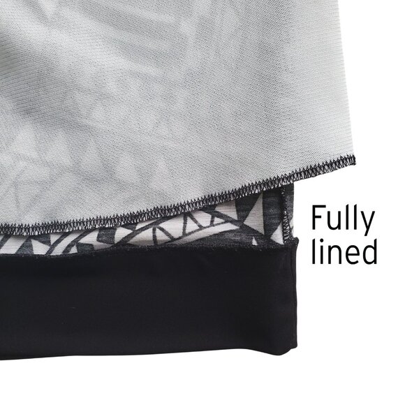 60s Mod Print Retro Nina Ricci Style Sleeveless Dress Black & White Shift Dress - Picture 7 of 14